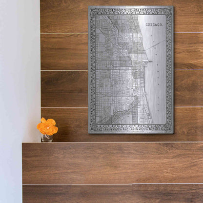 Luxe Metal Art 'Plan of Chicago' by Mitchell, Metal Wall Art,12x16