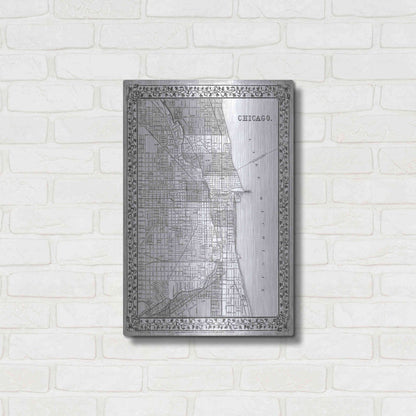 Luxe Metal Art 'Plan of Chicago' by Mitchell, Metal Wall Art,16x24