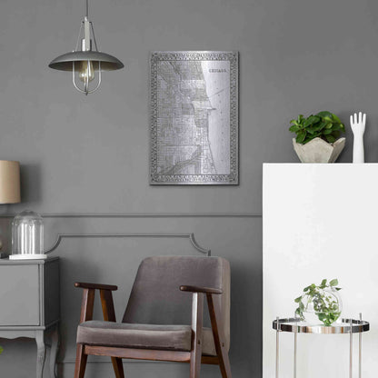 Luxe Metal Art 'Plan of Chicago' by Mitchell, Metal Wall Art,16x24
