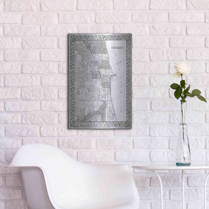 Luxe Metal Art 'Plan of Chicago' by Mitchell, Metal Wall Art,16x24