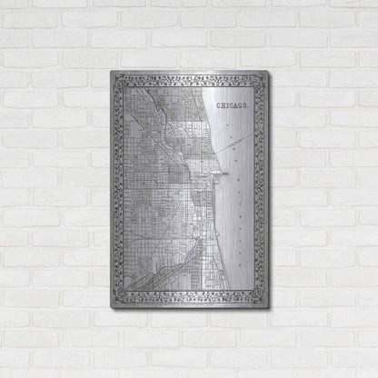 Luxe Metal Art 'Plan of Chicago' by Mitchell, Metal Wall Art,24x36