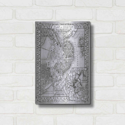 Luxe Metal Art 'Plan of Boston' by Mitchell, Metal Wall Art,12x16