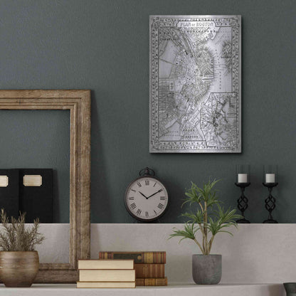 Luxe Metal Art 'Plan of Boston' by Mitchell, Metal Wall Art,12x16