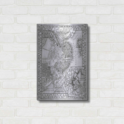Luxe Metal Art 'Plan of Boston' by Mitchell, Metal Wall Art,16x24