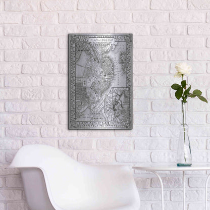 Luxe Metal Art 'Plan of Boston' by Mitchell, Metal Wall Art,16x24