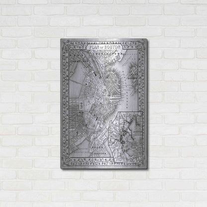 Luxe Metal Art 'Plan of Boston' by Mitchell, Metal Wall Art,24x36