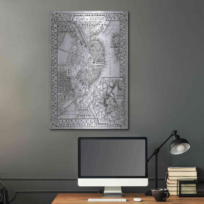 Luxe Metal Art 'Plan of Boston' by Mitchell, Metal Wall Art,24x36