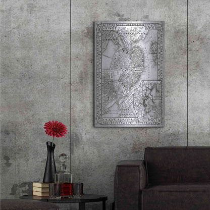 Luxe Metal Art 'Plan of Boston' by Mitchell, Metal Wall Art,24x36