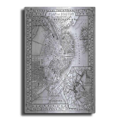 Luxe Metal Art 'Plan of Boston' by Mitchell, Metal Wall Art