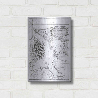 Luxe Metal Art 'Petite Map of the Port of Havana' by Unattributed, Metal Wall Art,12x16