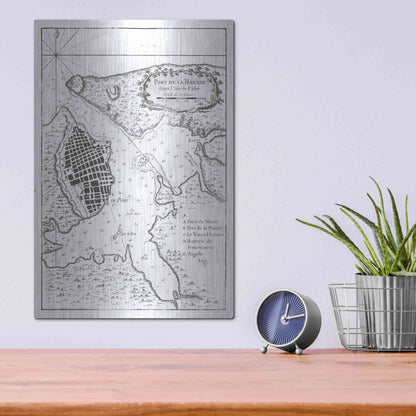 Luxe Metal Art 'Petite Map of the Port of Havana' by Unattributed, Metal Wall Art,12x16