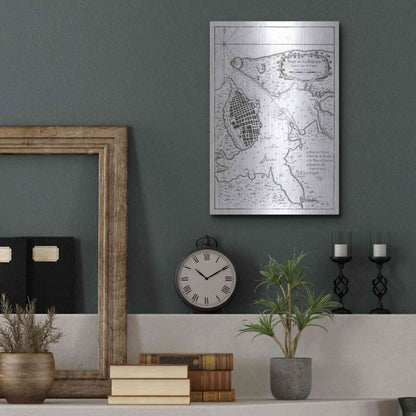 Luxe Metal Art 'Petite Map of the Port of Havana' by Unattributed, Metal Wall Art,12x16