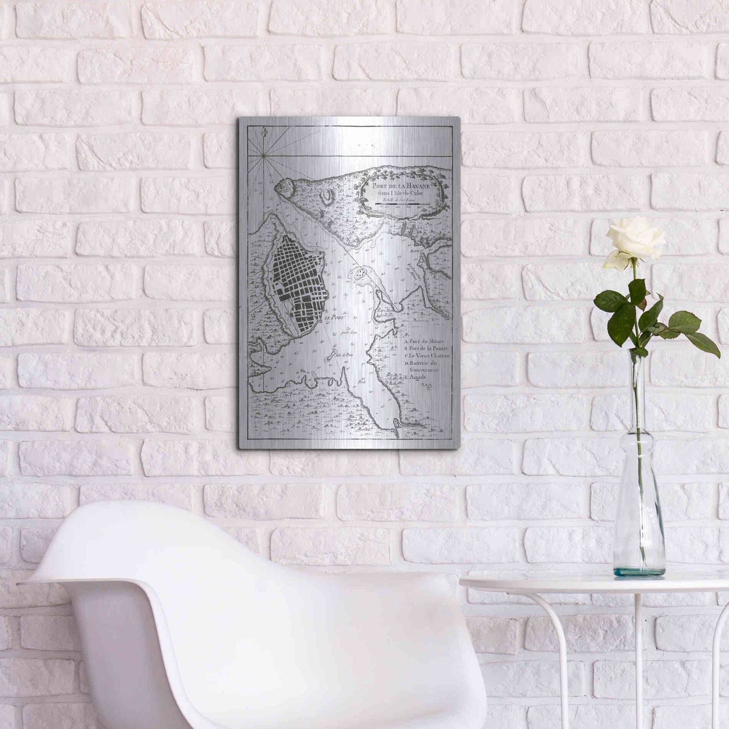 Luxe Metal Art 'Petite Map of the Port of Havana' by Unattributed, Metal Wall Art,16x24