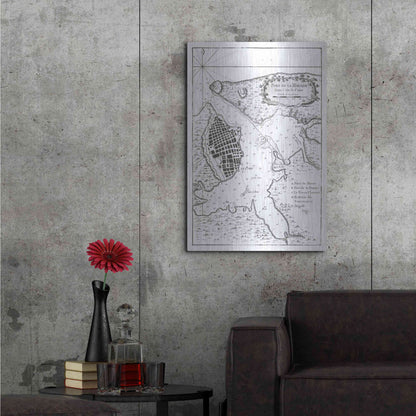 Luxe Metal Art 'Petite Map of the Port of Havana' by Unattributed, Metal Wall Art,24x36