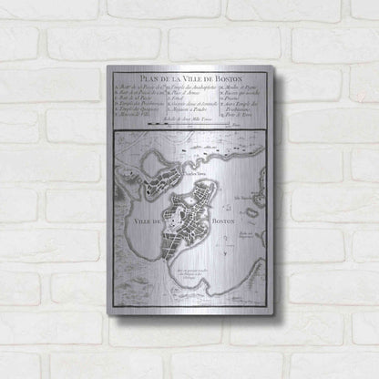 Luxe Metal Art 'Petite Map of Boston' by Unattributed, Metal Wall Art,12x16