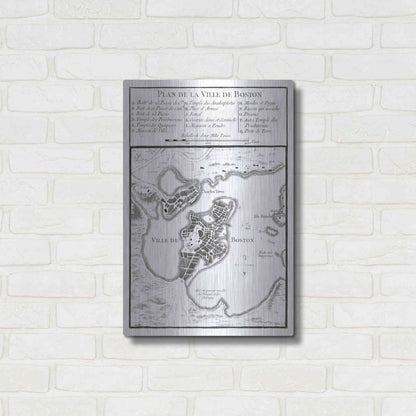 Luxe Metal Art 'Petite Map of Boston' by Unattributed, Metal Wall Art,16x24