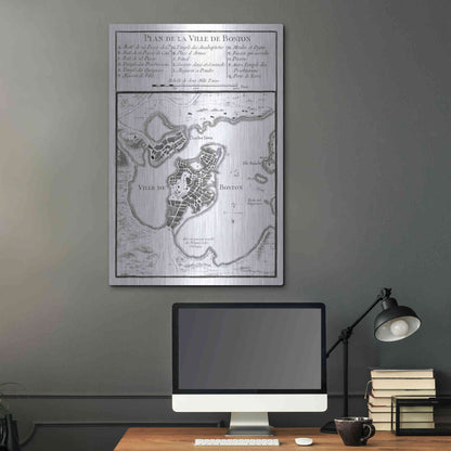 Luxe Metal Art 'Petite Map of Boston' by Unattributed, Metal Wall Art,24x36