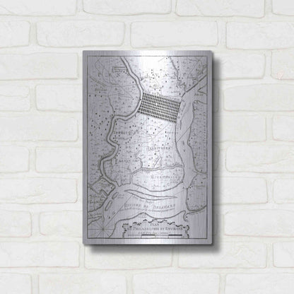 Luxe Metal Art 'Petite Map of Philadelphia' by Unattributed, Metal Wall Art,12x16