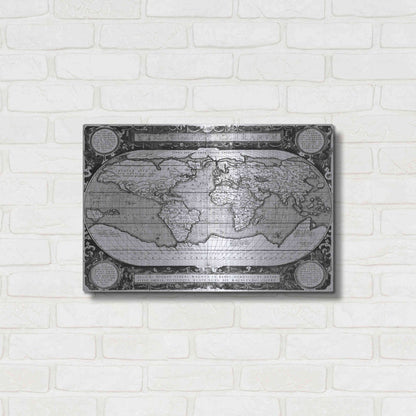 Luxe Metal Art 'Antique World Map' by Vision Studio, Metal Wall Art,24x16