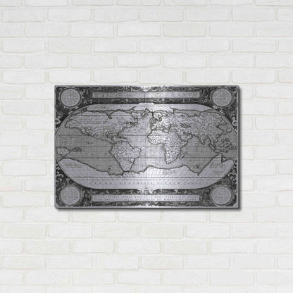 Luxe Metal Art 'Antique World Map' by Vision Studio, Metal Wall Art,36x24