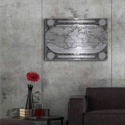 Luxe Metal Art 'Antique World Map' by Vision Studio, Metal Wall Art,36x24