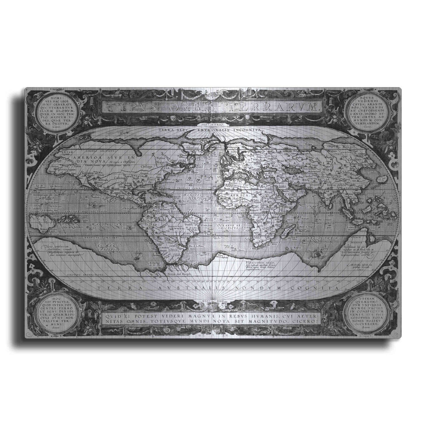 Luxe Metal Art 'Antique World Map' by Vision Studio, Metal Wall Art