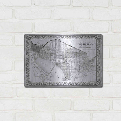 Luxe Metal Art 'Plan of Washington DC' by Mitchell, Metal Wall Art,16x12