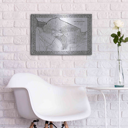 Luxe Metal Art 'Plan of Washington DC' by Mitchell, Metal Wall Art,24x16