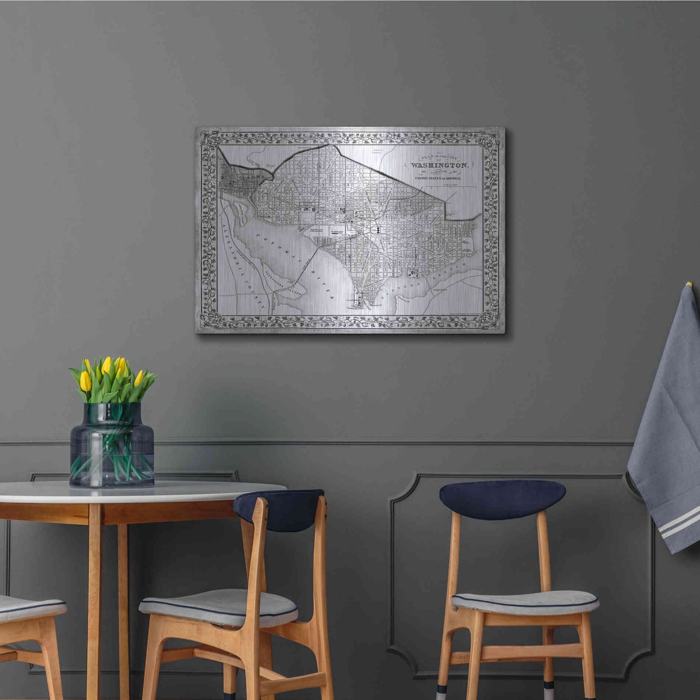 Luxe Metal Art 'Plan of Washington DC' by Mitchell, Metal Wall Art,36x24