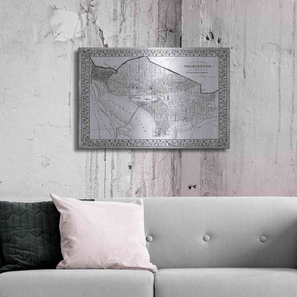 Luxe Metal Art 'Plan of Washington DC' by Mitchell, Metal Wall Art,36x24