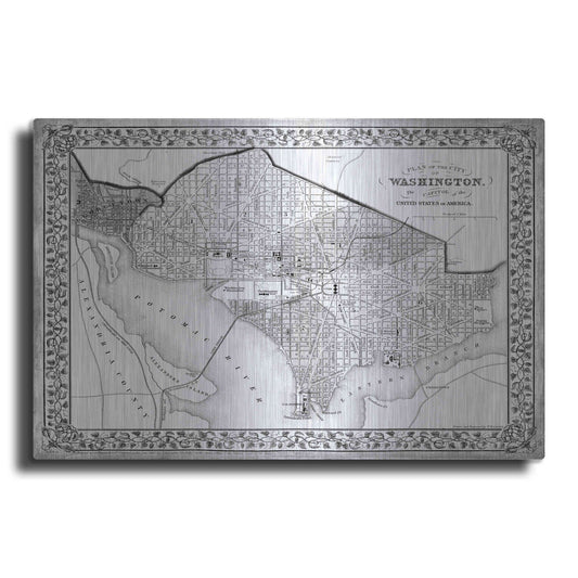 Luxe Metal Art 'Plan of Washington DC' by Mitchell, Metal Wall Art