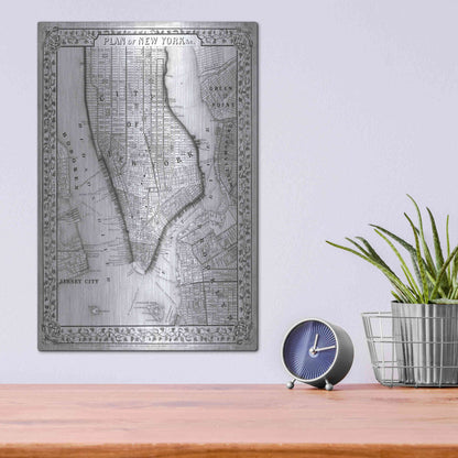 Luxe Metal Art 'Plan of New York' by Mitchell, Metal Wall Art,12x16