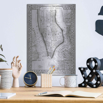 Luxe Metal Art 'Plan of New York' by Mitchell, Metal Wall Art,12x16