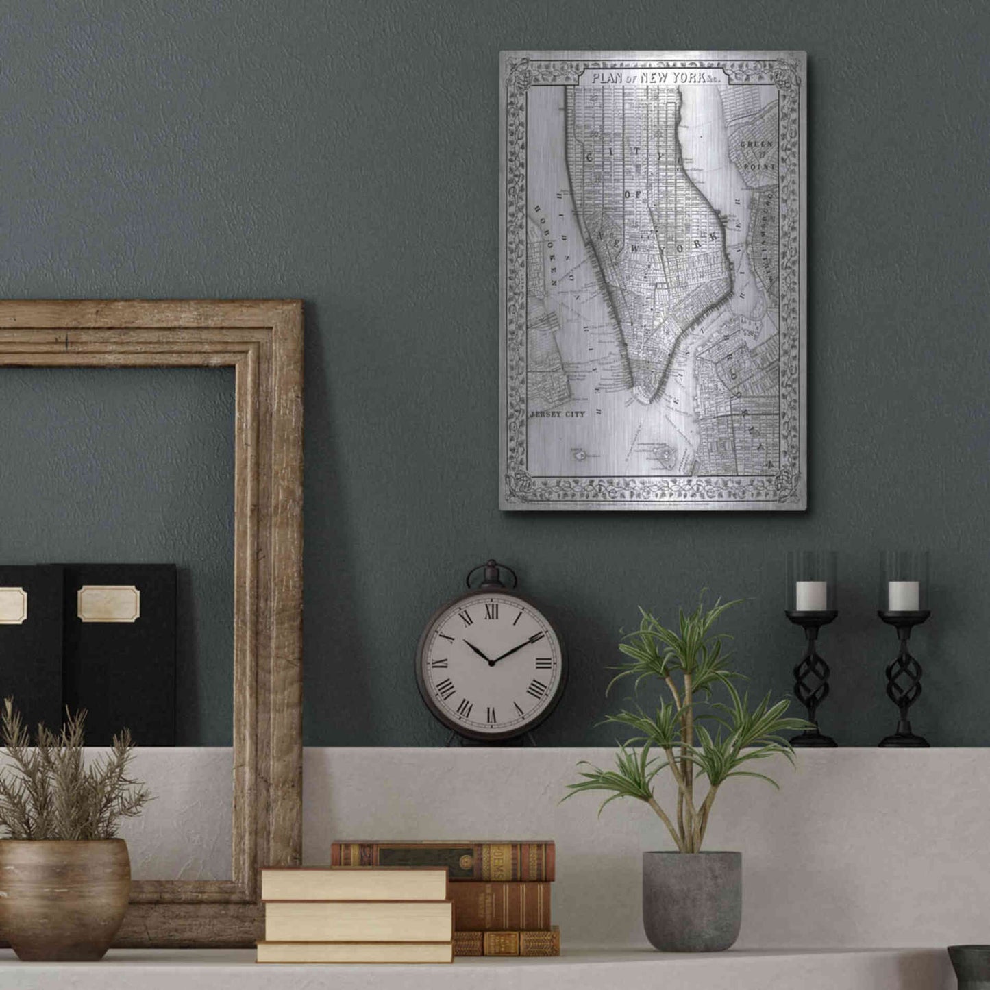 Luxe Metal Art 'Plan of New York' by Mitchell, Metal Wall Art,12x16