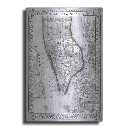 Luxe Metal Art 'Plan of New York' by Mitchell, Metal Wall Art