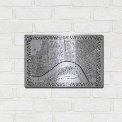 Luxe Metal Art 'Plan of New Orleans' by Mitchell, Metal Wall Art,16x12