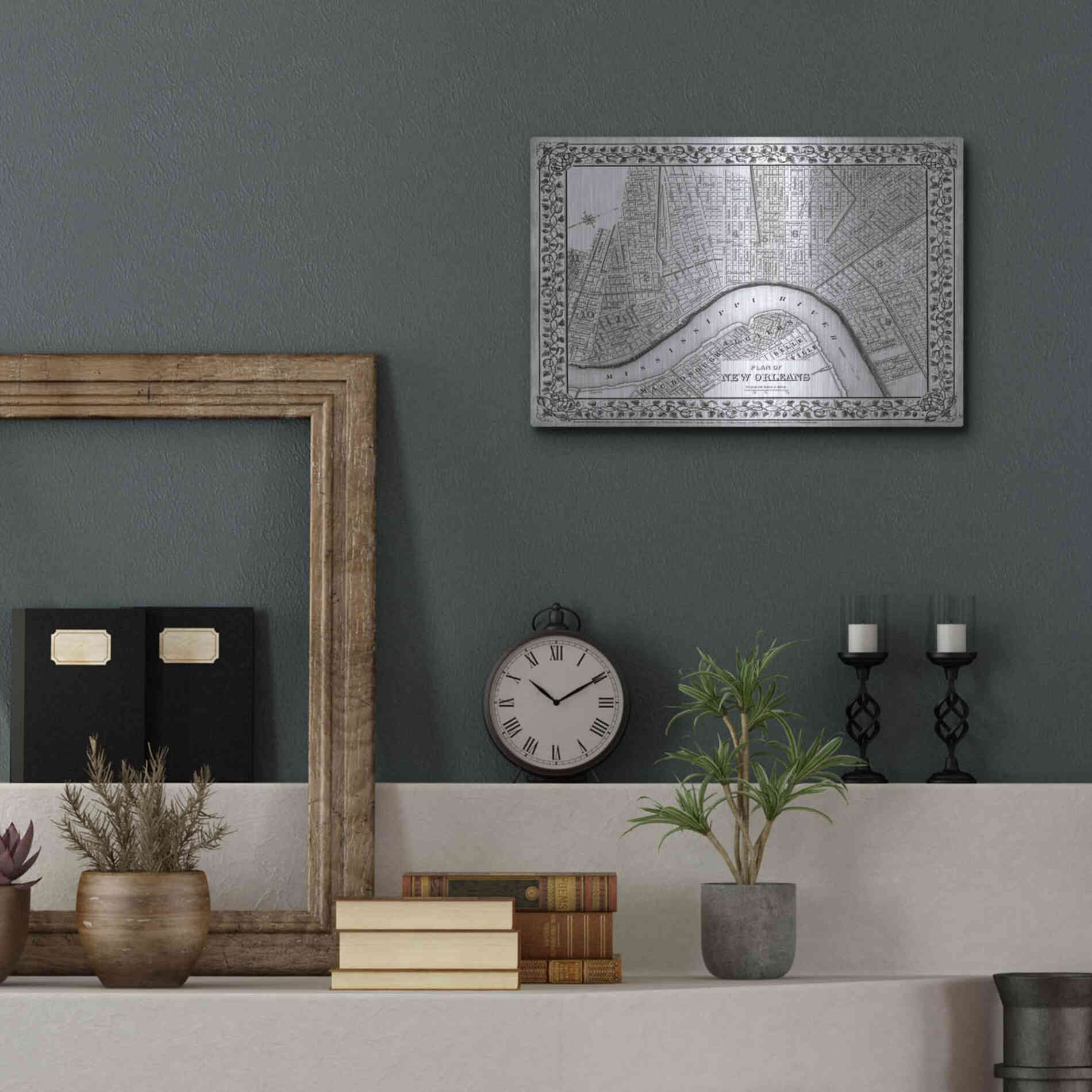 Luxe Metal Art 'Plan of New Orleans' by Mitchell, Metal Wall Art,16x12