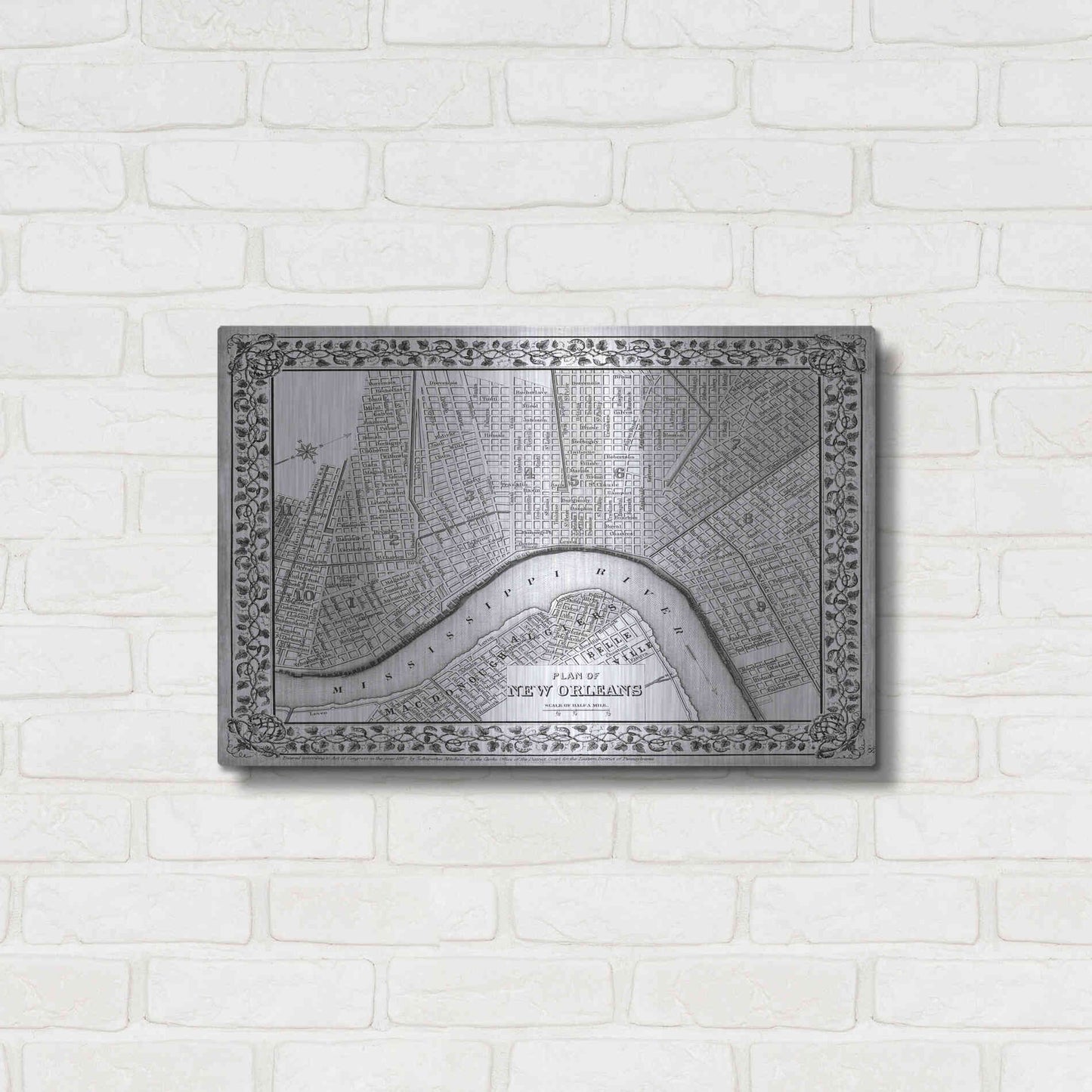 Luxe Metal Art 'Plan of New Orleans' by Mitchell, Metal Wall Art,24x16