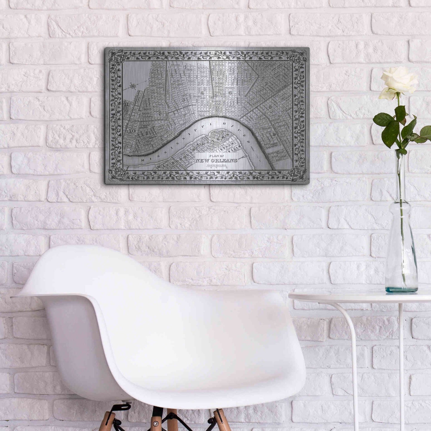 Luxe Metal Art 'Plan of New Orleans' by Mitchell, Metal Wall Art,24x16