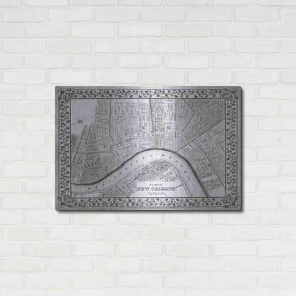 Luxe Metal Art 'Plan of New Orleans' by Mitchell, Metal Wall Art,36x24