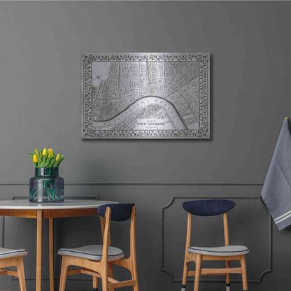 Luxe Metal Art 'Plan of New Orleans' by Mitchell, Metal Wall Art,36x24
