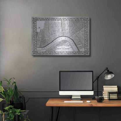 Luxe Metal Art 'Plan of New Orleans' by Mitchell, Metal Wall Art,36x24