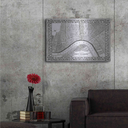 Luxe Metal Art 'Plan of New Orleans' by Mitchell, Metal Wall Art,36x24