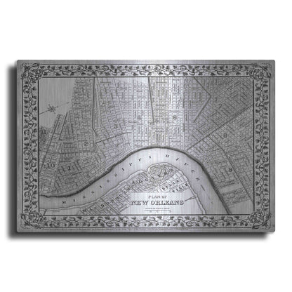 Luxe Metal Art 'Plan of New Orleans' by Mitchell, Metal Wall Art