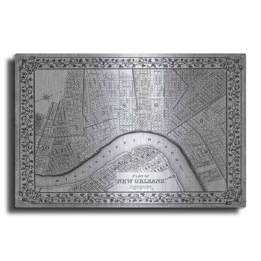 Luxe Metal Art 'Plan of New Orleans' by Mitchell, Metal Wall Art