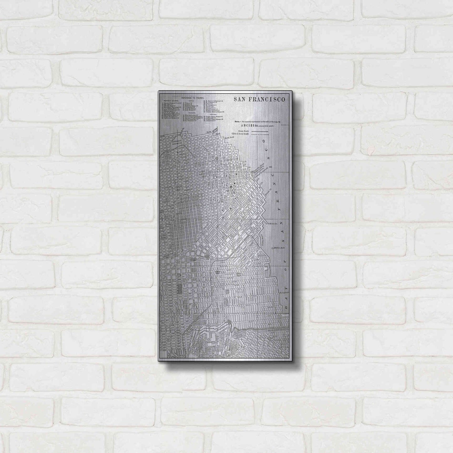 Luxe Metal Art 'Tinted Map of San Fransisco' by Vision Studio, Metal Wall Art,12x24