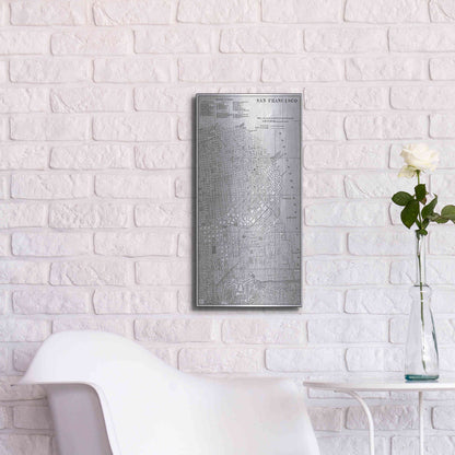 Luxe Metal Art 'Tinted Map of San Fransisco' by Vision Studio, Metal Wall Art,12x24