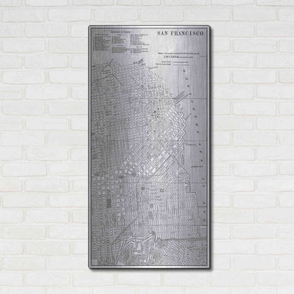 Luxe Metal Art 'Tinted Map of San Fransisco' by Vision Studio, Metal Wall Art,24x48