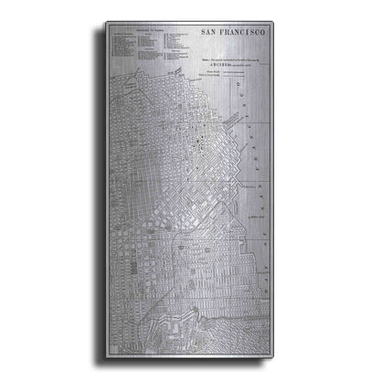 Luxe Metal Art 'Tinted Map of San Fransisco' by Vision Studio, Metal Wall Art