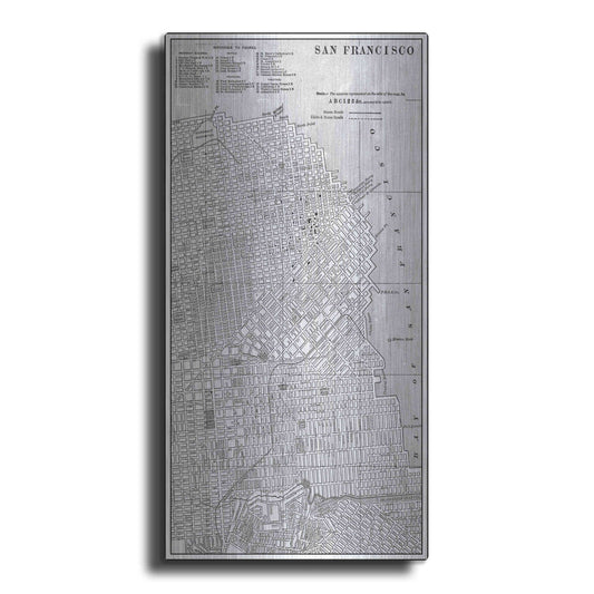 Luxe Metal Art 'Tinted Map of San Fransisco' by Vision Studio, Metal Wall Art
